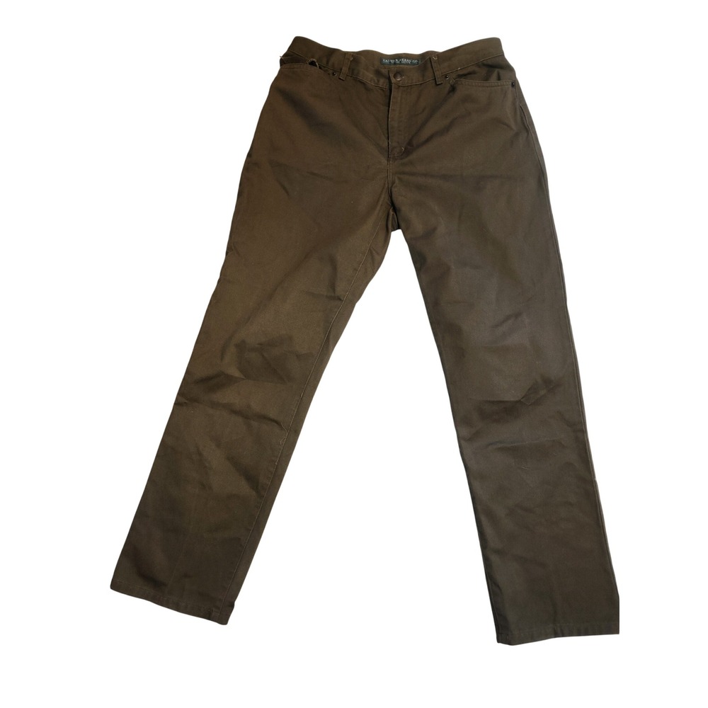 Lauren Ralph Lauren Jeans Co Olive Brown‎ Cotton Straight Leg Pants Petite 10P
